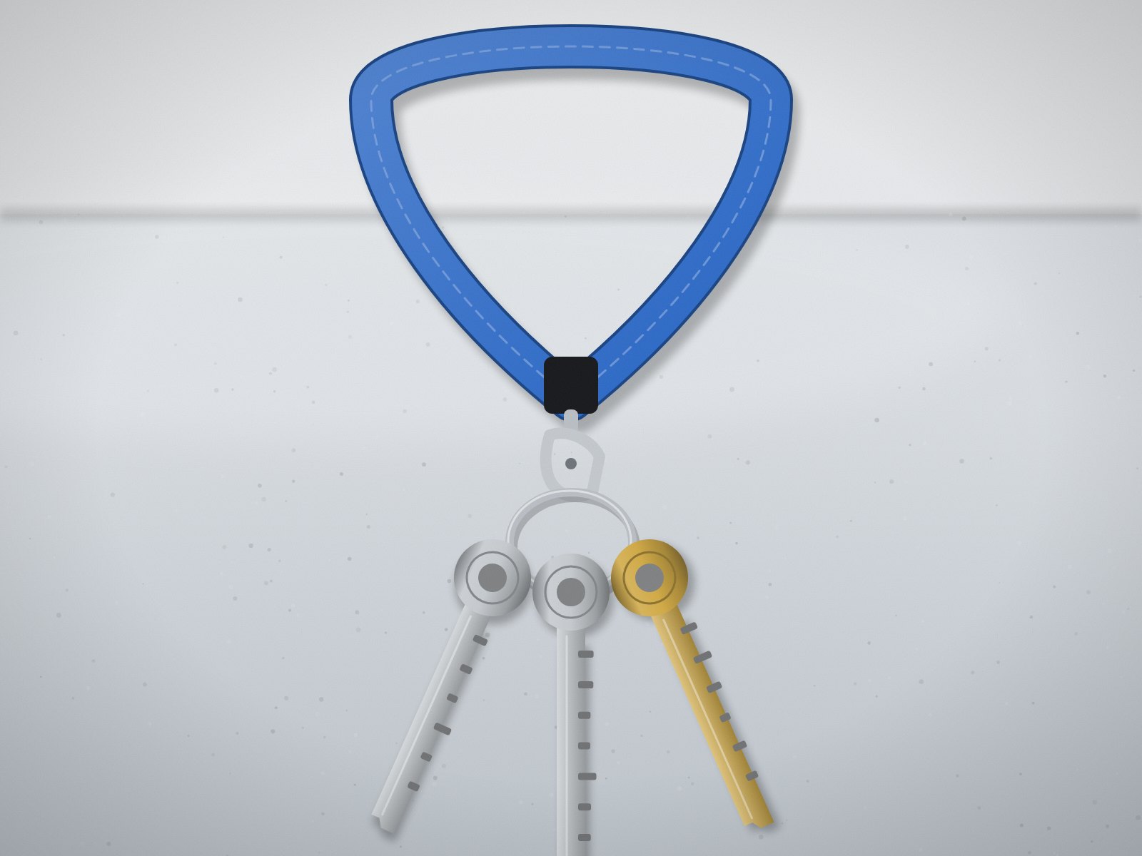 Keys on a blue lanyard